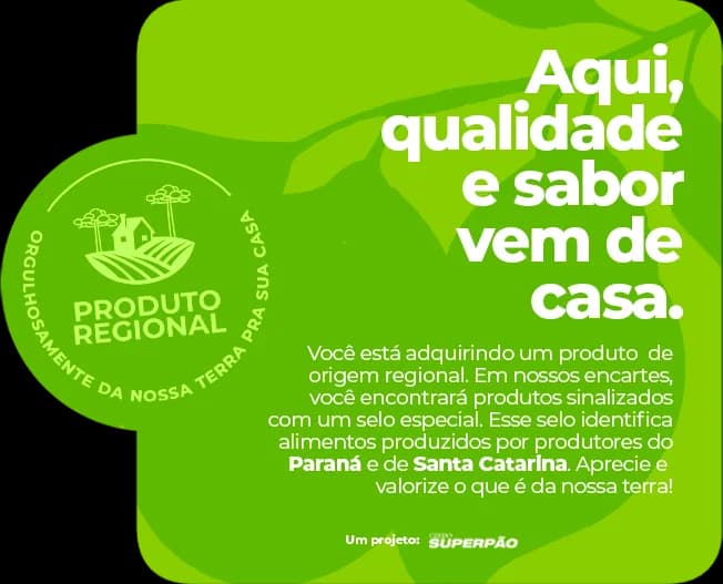 Aplicação quadrada do selo Produto Regional