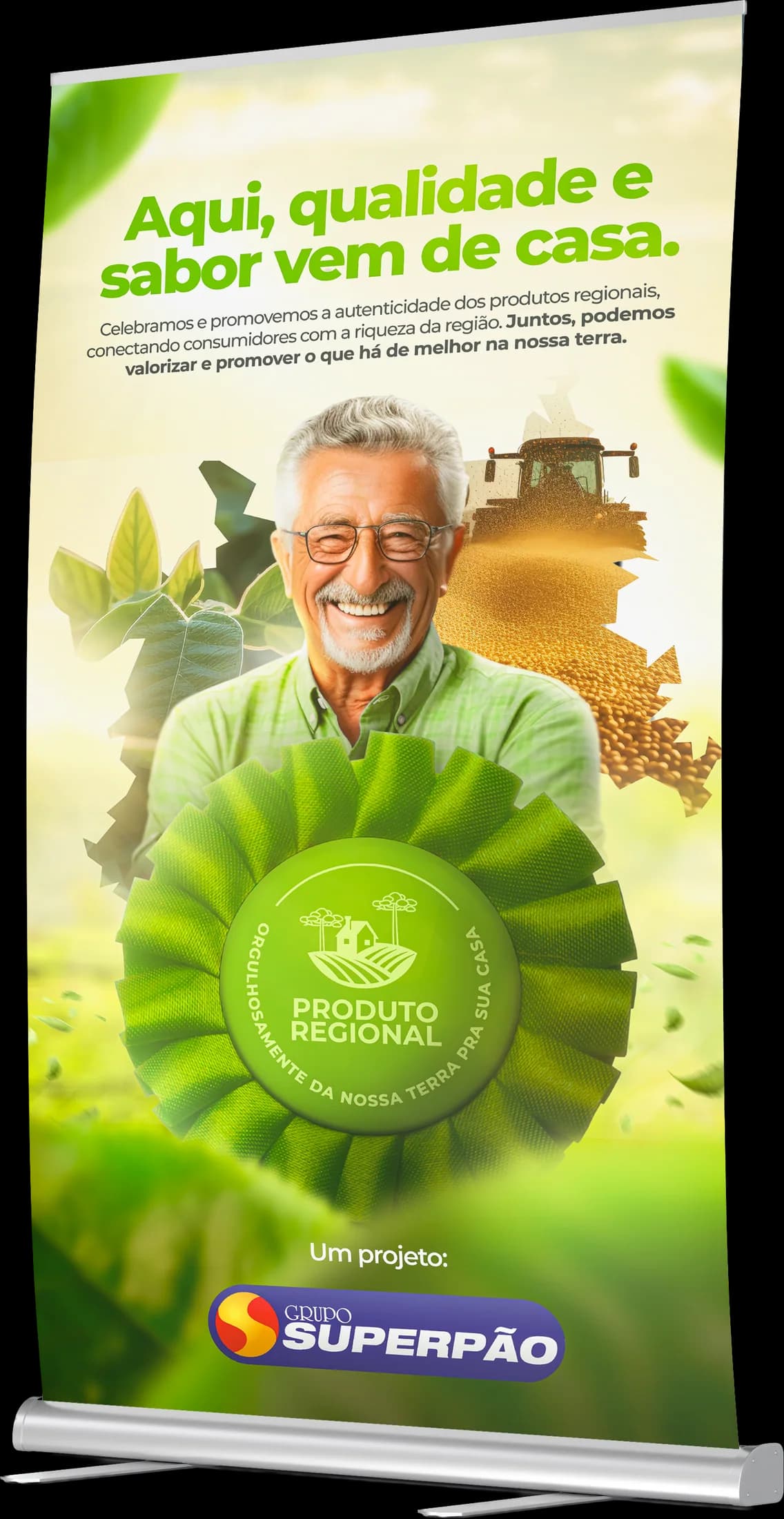 Totem da campanha Produtores Regionais